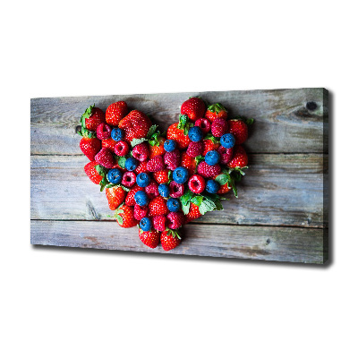 Cuadro canvas moderno de gran formato horizontal Corazón de fruta