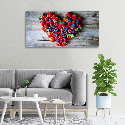 Cuadro canvas moderno de gran formato horizontal Corazón de fruta
