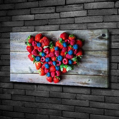Cuadro canvas moderno de gran formato horizontal Corazón de fruta