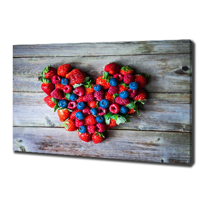 Cuadro canvas moderno de gran formato horizontal Corazón de fruta
