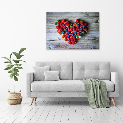 Cuadro canvas moderno de gran formato horizontal Corazón de fruta