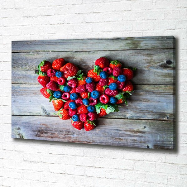 Cuadro canvas moderno de gran formato horizontal Corazón de fruta