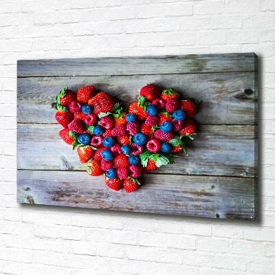 Cuadro canvas moderno de gran formato horizontal Corazón de fruta