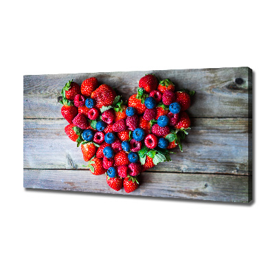 Cuadro canvas moderno de gran formato horizontal Corazón de fruta