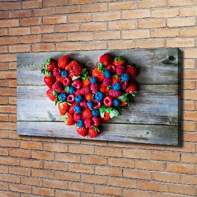 Cuadro canvas moderno de gran formato horizontal Corazón de fruta