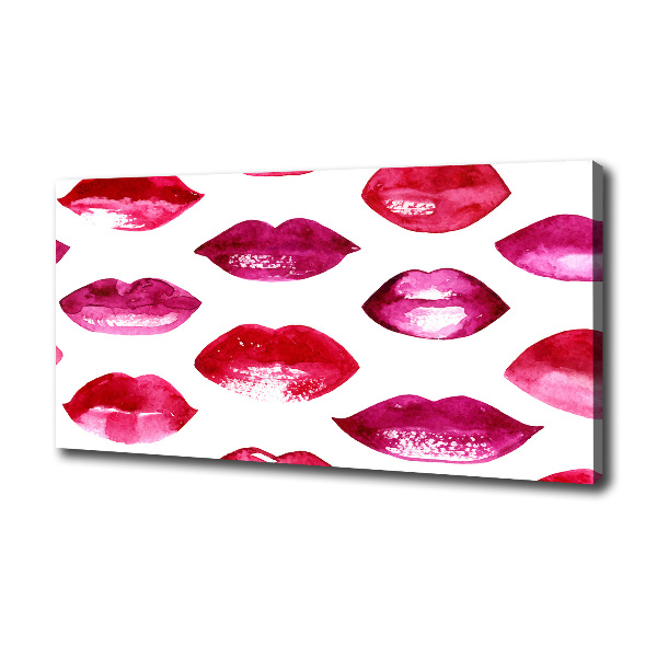 Cuadro canvas con impresión uv duradera horizontal labios rojos