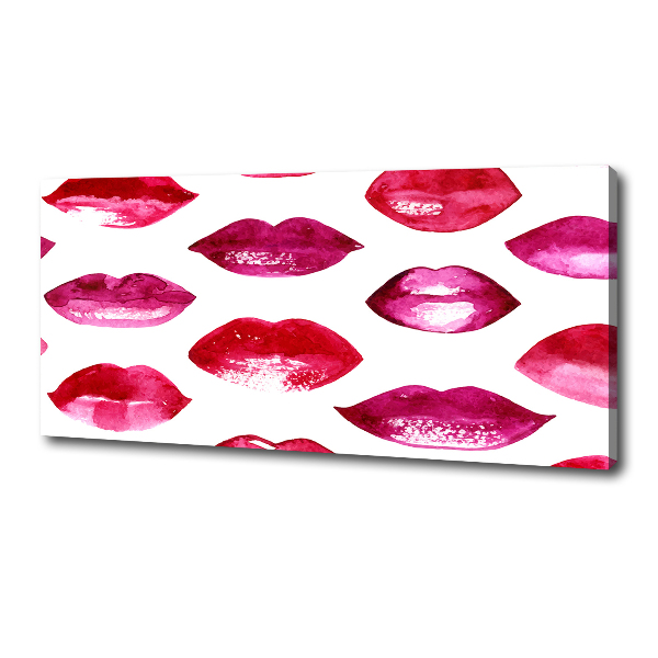 Cuadro canvas con impresión uv duradera horizontal labios rojos