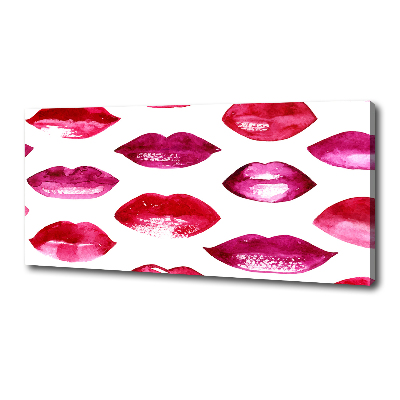 Cuadro canvas con impresión uv duradera horizontal labios rojos