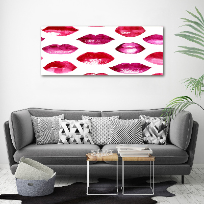 Cuadro canvas con impresión uv duradera horizontal labios rojos