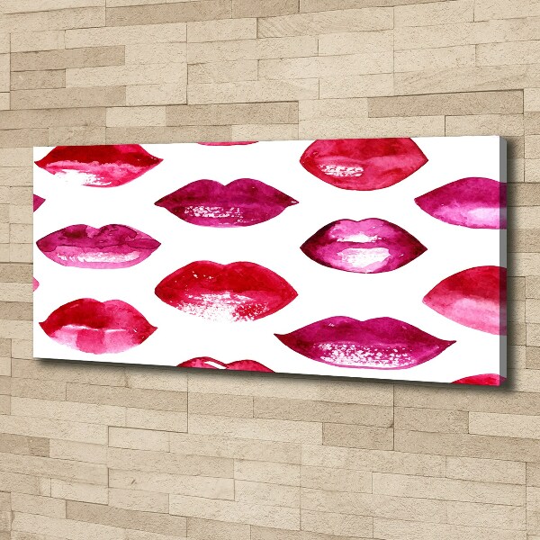 Cuadro canvas con impresión uv duradera horizontal labios rojos