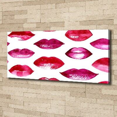 Cuadro canvas con impresión uv duradera horizontal labios rojos
