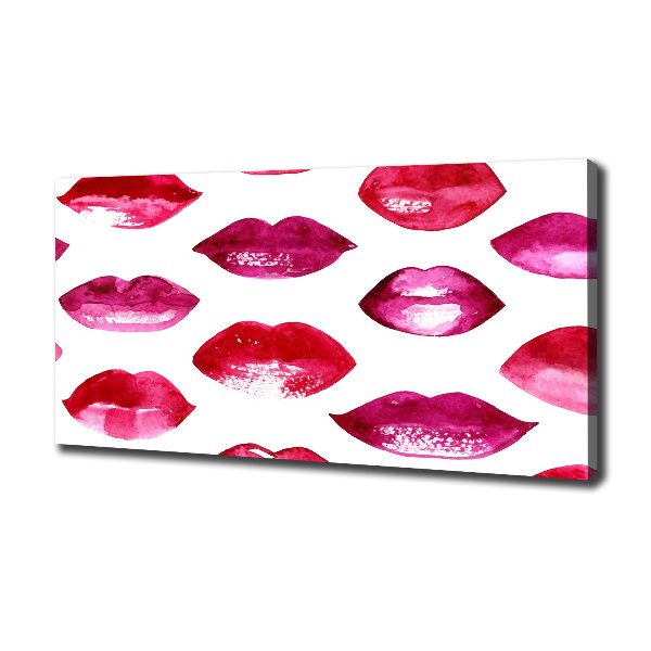 Cuadro canvas con impresión uv duradera horizontal labios rojos