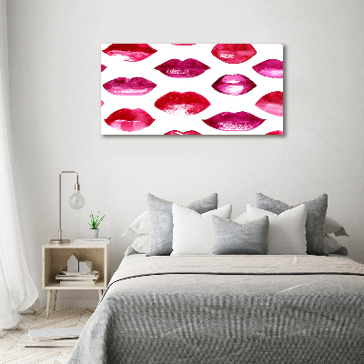 Cuadro canvas con impresión uv duradera horizontal labios rojos