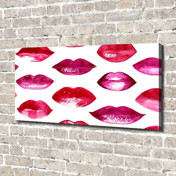 Cuadro canvas con impresión uv duradera horizontal labios rojos