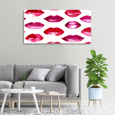 Cuadro canvas con impresión uv duradera horizontal labios rojos