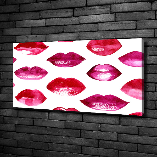 Cuadro canvas con impresión uv duradera horizontal labios rojos
