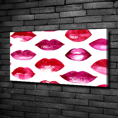 Cuadro canvas con impresión uv duradera horizontal labios rojos
