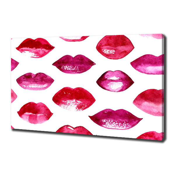 Cuadro canvas con impresión uv duradera horizontal labios rojos