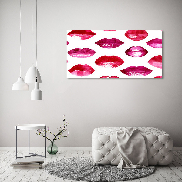 Cuadro canvas con impresión uv duradera horizontal labios rojos
