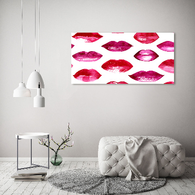 Cuadro canvas con impresión uv duradera horizontal labios rojos