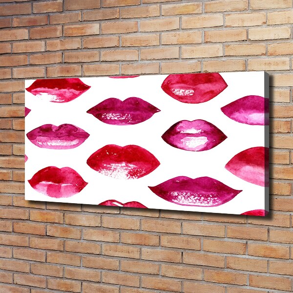 Cuadro canvas con impresión uv duradera horizontal labios rojos