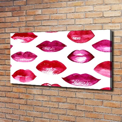 Cuadro canvas con impresión uv duradera horizontal labios rojos