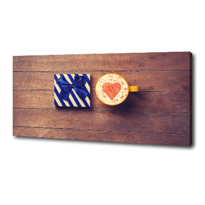 Fotocuadro en lienzo de alta calidad horizontal Café y un regalo