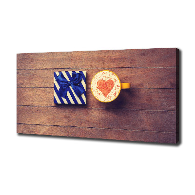 Fotocuadro en lienzo de alta calidad horizontal Café y un regalo