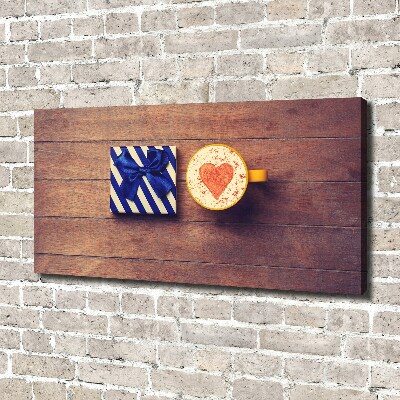 Fotocuadro en lienzo de alta calidad horizontal Café y un regalo