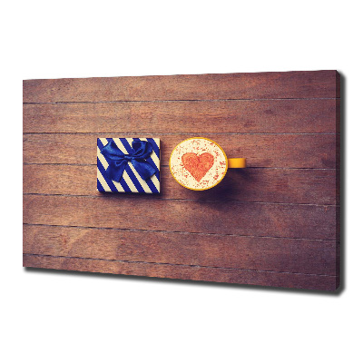 Fotocuadro en lienzo de alta calidad horizontal Café y un regalo
