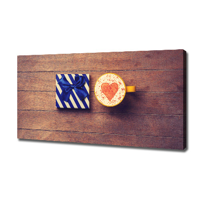 Fotocuadro en lienzo de alta calidad horizontal Café y un regalo