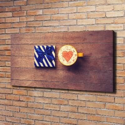 Fotocuadro en lienzo de alta calidad horizontal Café y un regalo