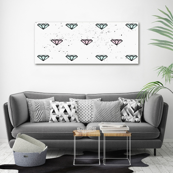 Cuadro canvas moderno de gran formato horizontal Diamantes