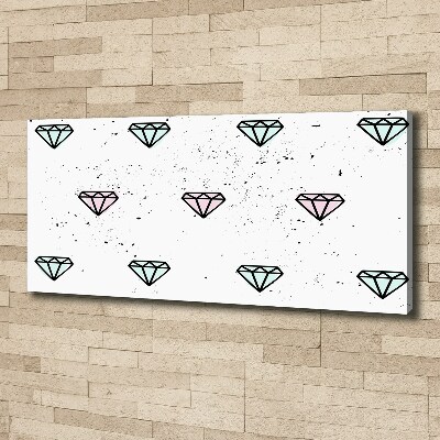 Cuadro canvas moderno de gran formato horizontal Diamantes
