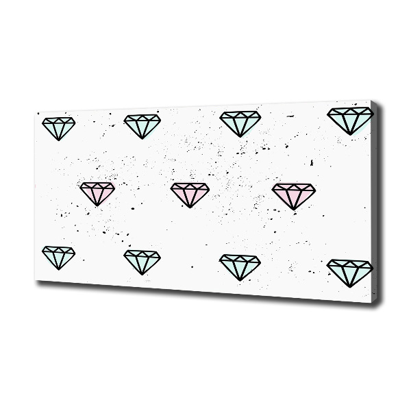 Cuadro canvas moderno de gran formato horizontal Diamantes