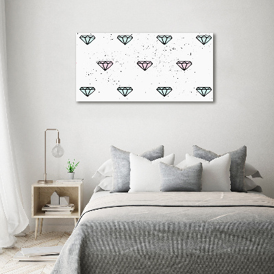 Cuadro canvas moderno de gran formato horizontal Diamantes