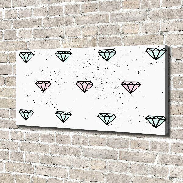 Cuadro canvas moderno de gran formato horizontal Diamantes