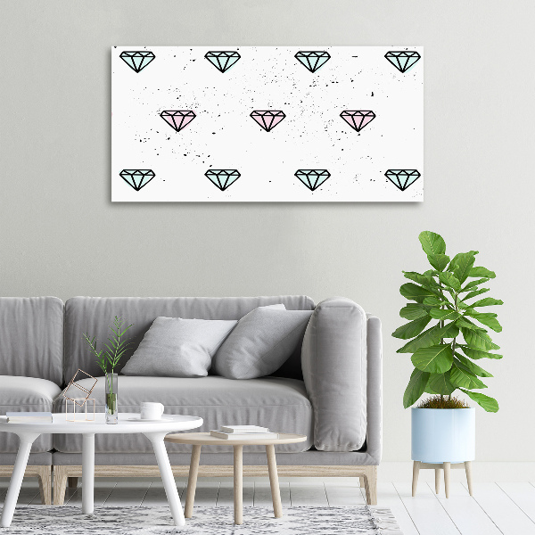 Cuadro canvas moderno de gran formato horizontal Diamantes