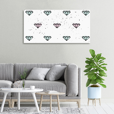 Cuadro canvas moderno de gran formato horizontal Diamantes