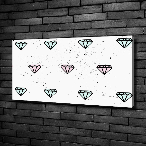 Cuadro canvas moderno de gran formato horizontal Diamantes