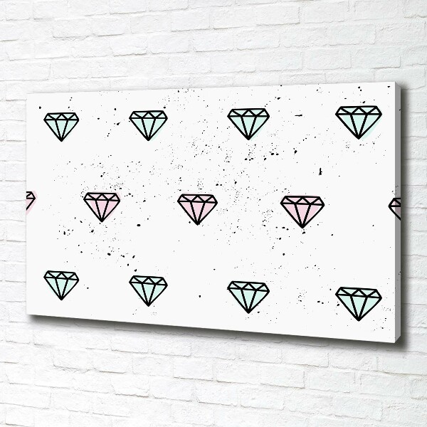 Cuadro canvas moderno de gran formato horizontal Diamantes