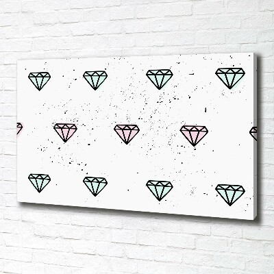 Cuadro canvas moderno de gran formato horizontal Diamantes