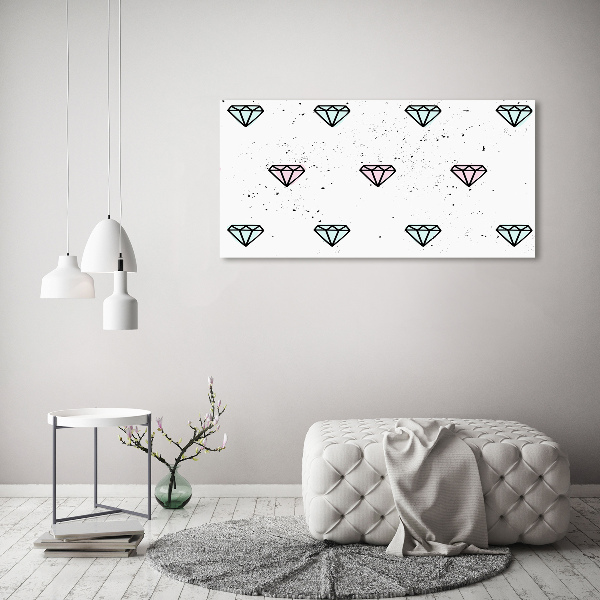 Cuadro canvas moderno de gran formato horizontal Diamantes
