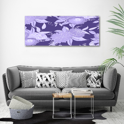 Cuadro canvas moderno de gran formato horizontal Patrón floral