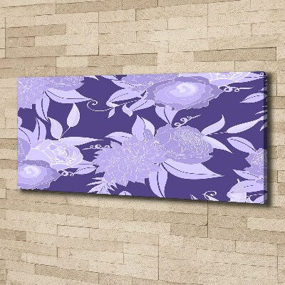 Cuadro canvas moderno de gran formato horizontal Patrón floral