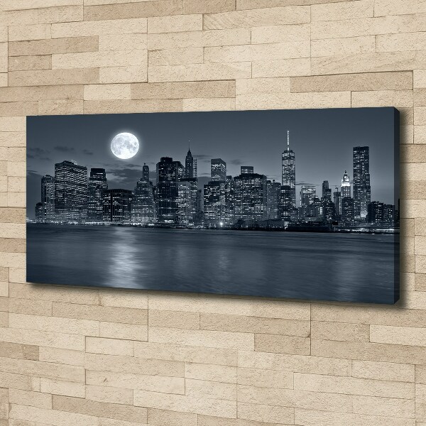 Cuadro canvas con impresión uv duradera horizontal Nueva York de noche