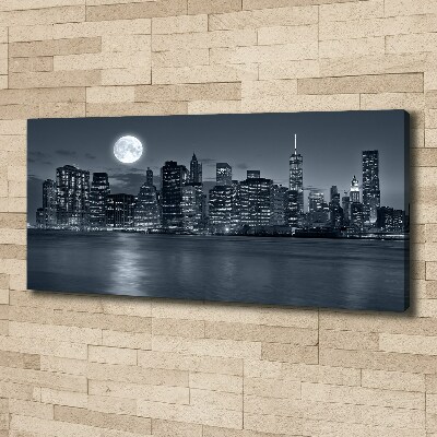 Cuadro canvas con impresión uv duradera horizontal Nueva York de noche