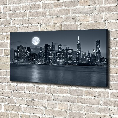 Cuadro canvas con impresión uv duradera horizontal Nueva York de noche