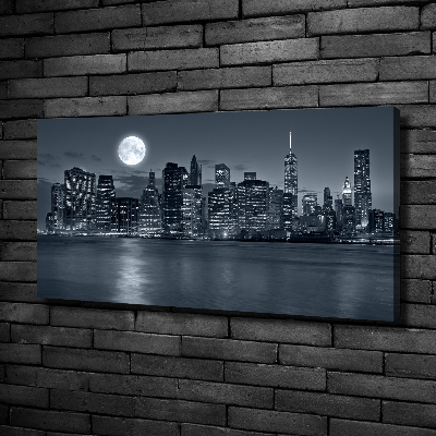 Cuadro canvas con impresión uv duradera horizontal Nueva York de noche
