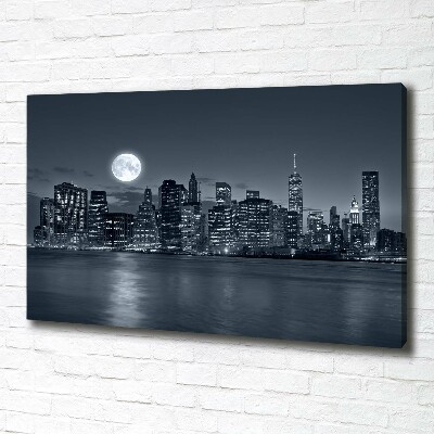 Cuadro canvas con impresión uv duradera horizontal Nueva York de noche